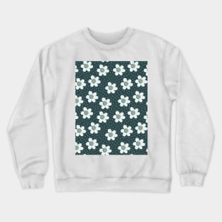 Pattern with daisy flowers and polka dot ornament Crewneck Sweatshirt